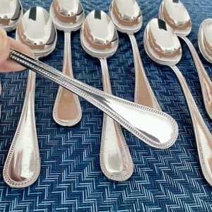 NWOT 6 Teaspoons with Beaded Pattern (Very Solid Stainless Steel)